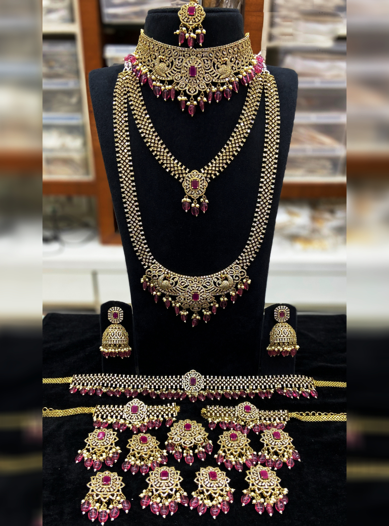 Bridal Alloy Gold Plated Jewellery Set for Girls & Women