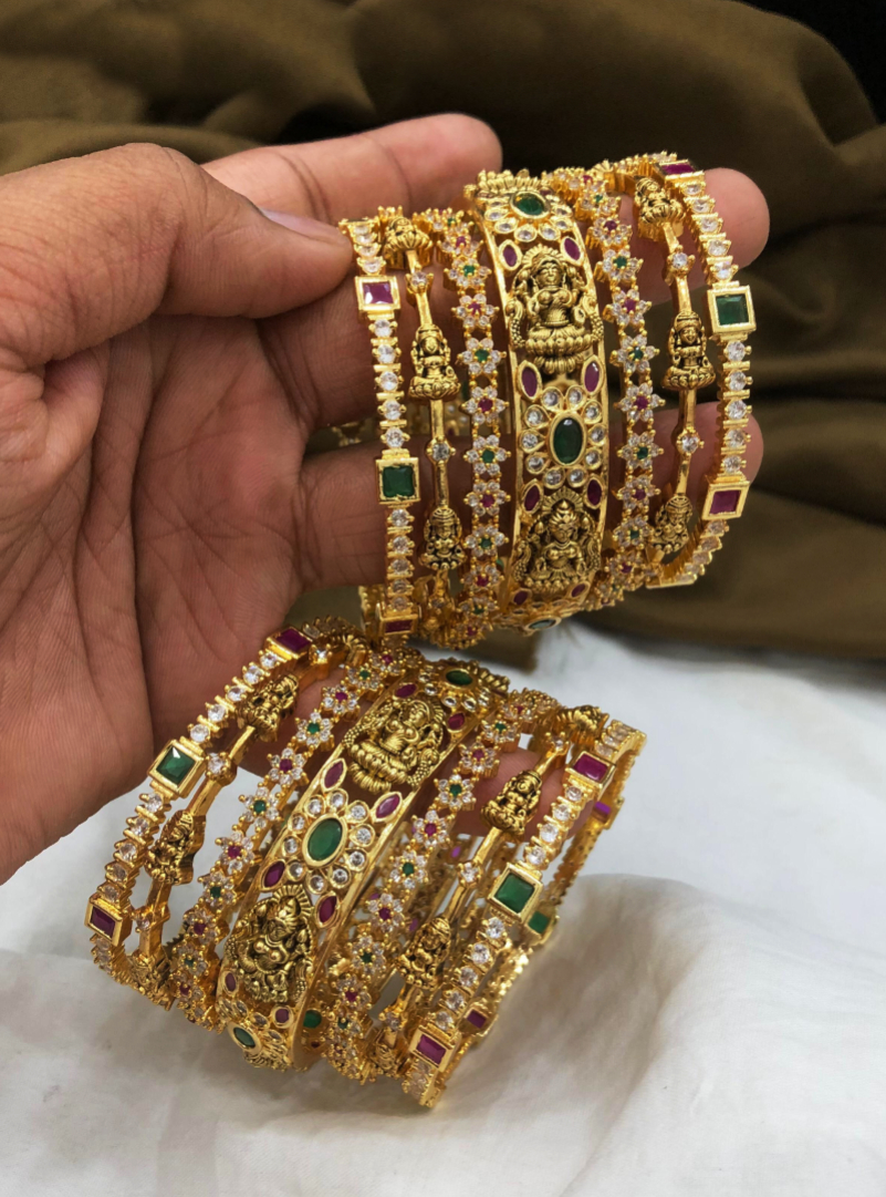 Jewellery Traditional Gold Plated Bracelet Bangles Set for Girls